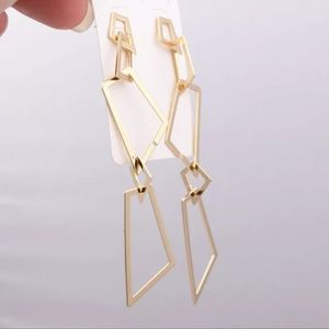 New Long Irregular Silver Section Earrings